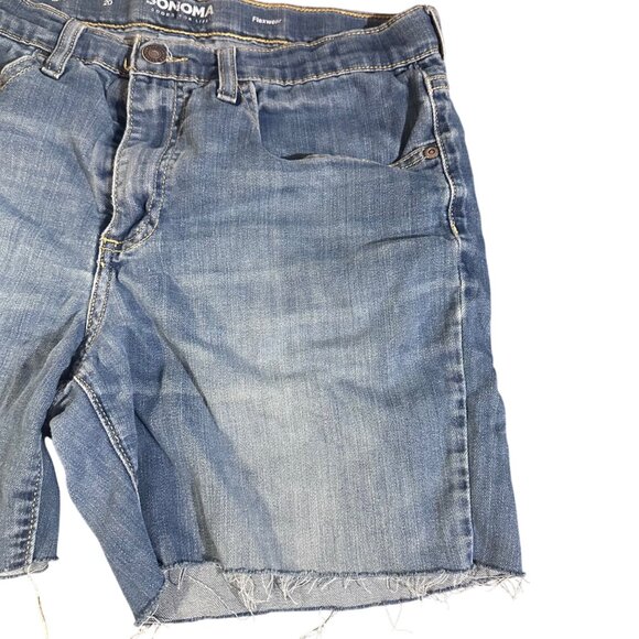 Sonoma Womens Size 20 Custom Cut-Off Denim Shorts Blue Raw Hem - Picture 6 of 12